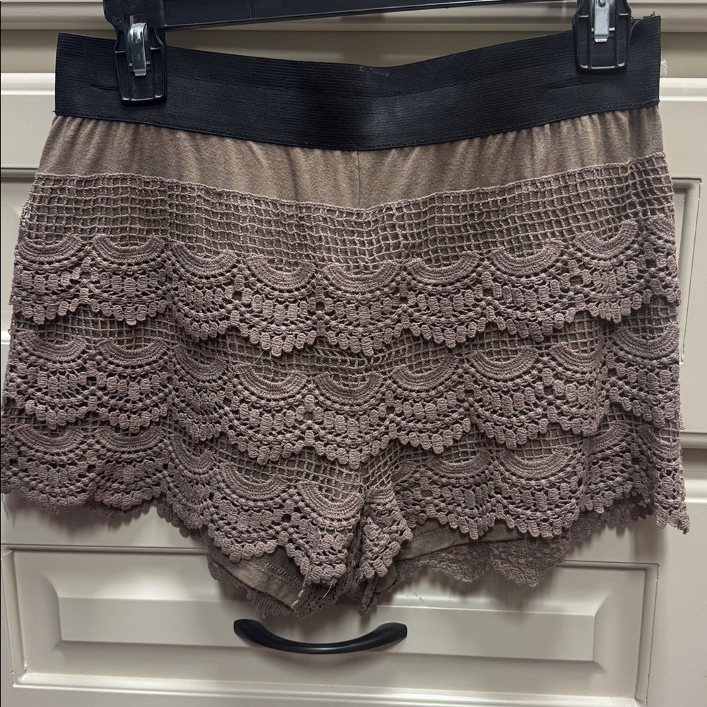 Brown Lace Shorts